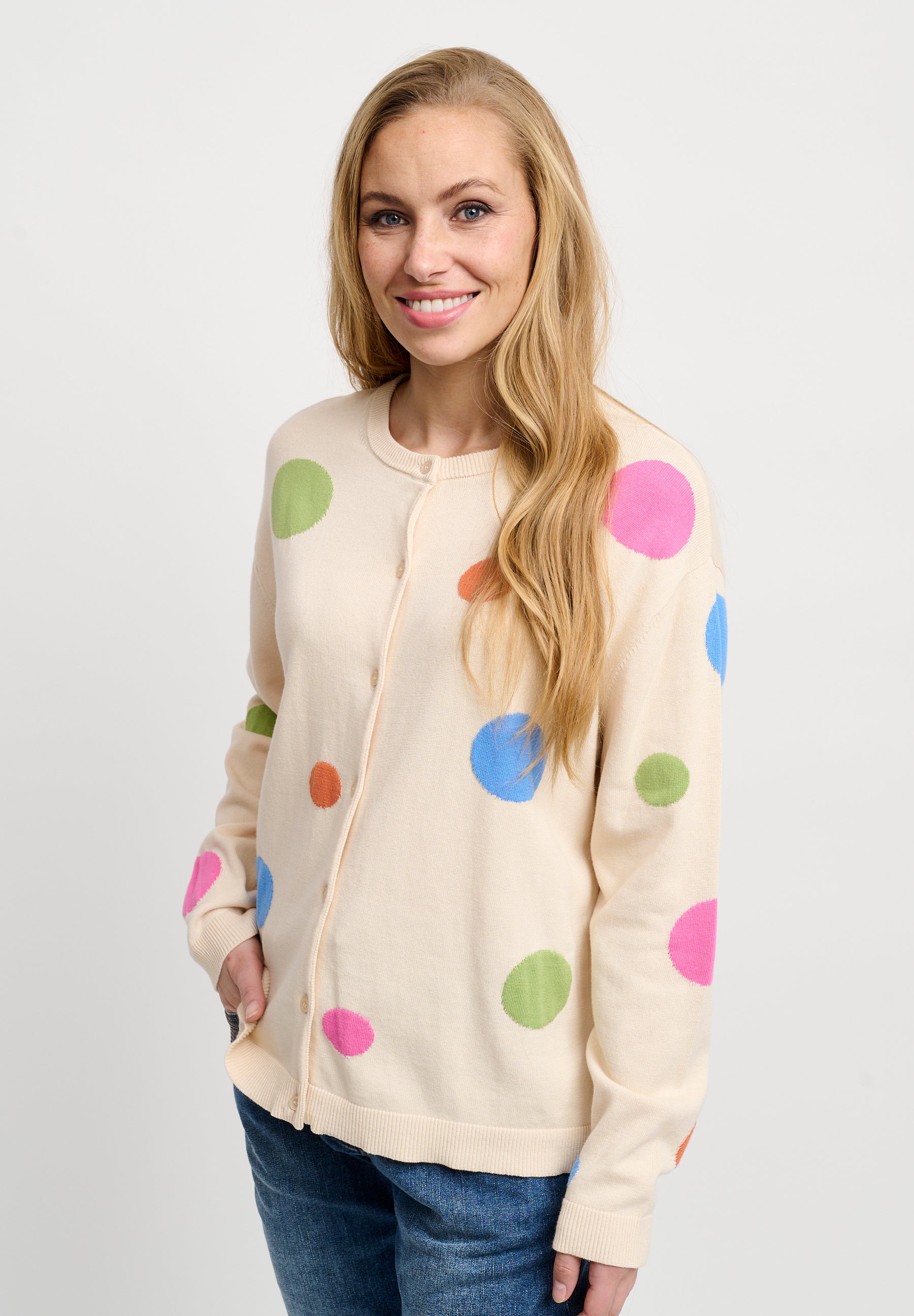 Lind Jenny Knit Cardigan 1063 Apple green