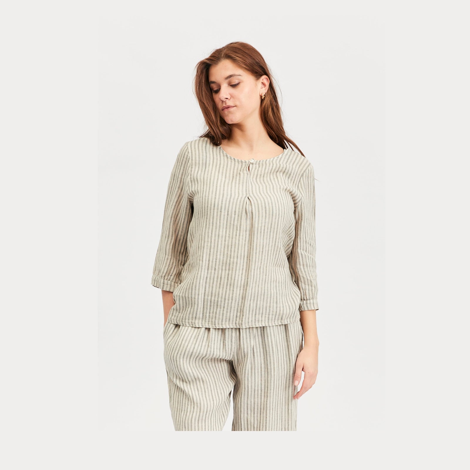 Lind LiFabienne Bluser 504 Sand Stripe