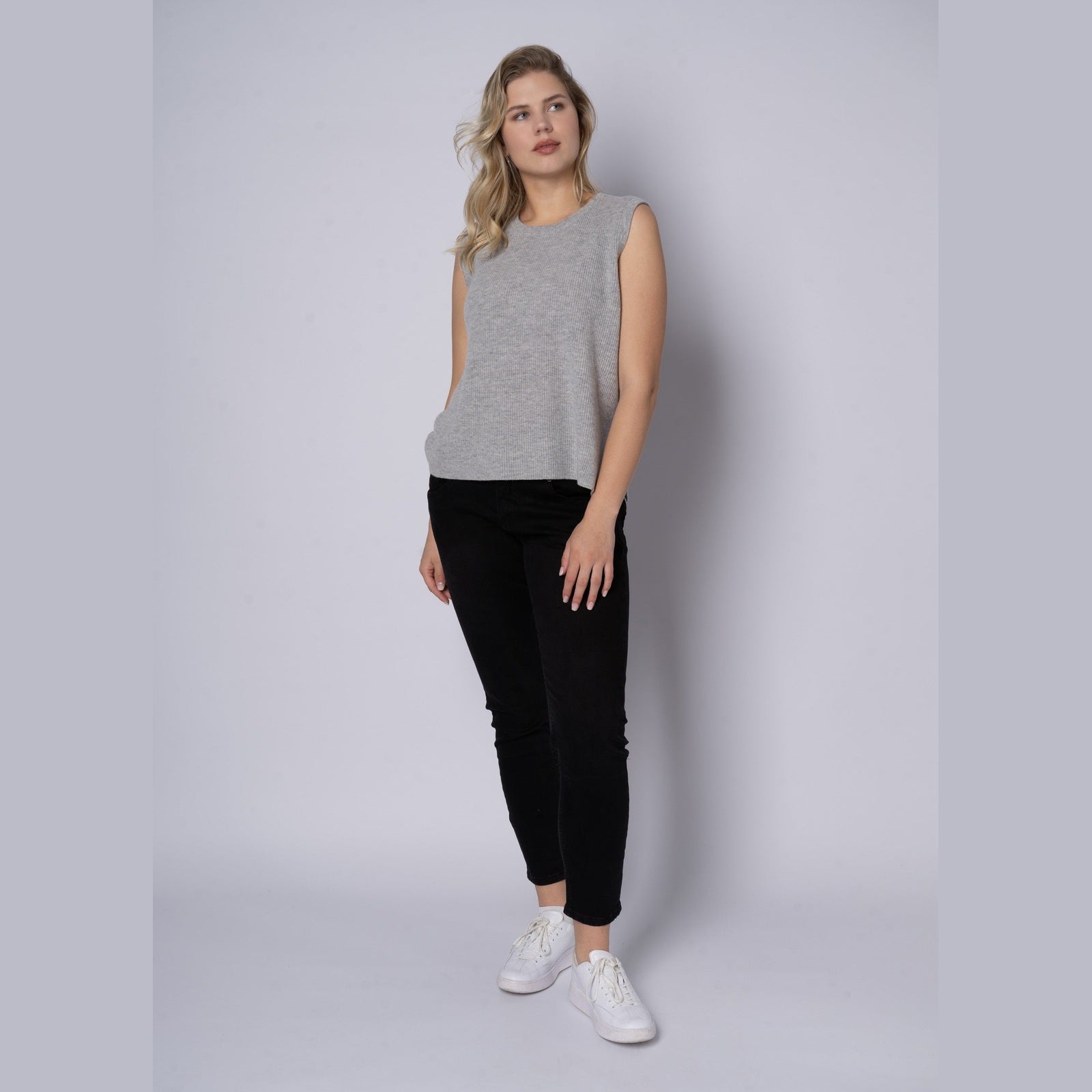 Lind LiFika Knit Pullover 9450 LIGHT GREY MELANGE