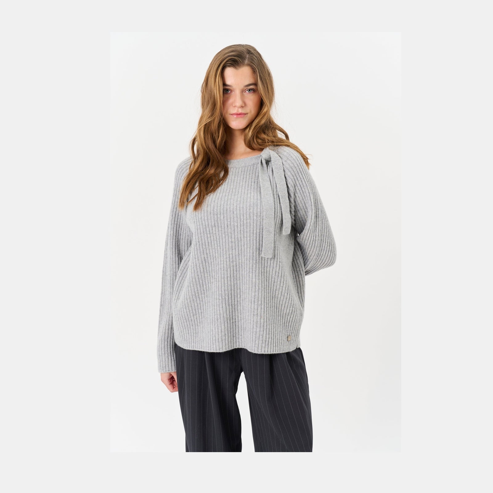 Lind LiMonica Knit Pullover 9450 LIGHT GREY MELANGE