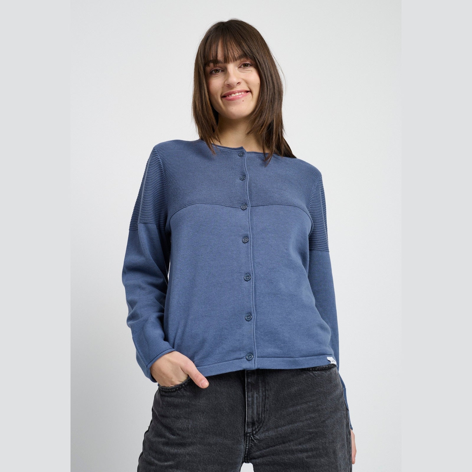 Lind LiPearl Knit Cardigan 5050 Dusty blue