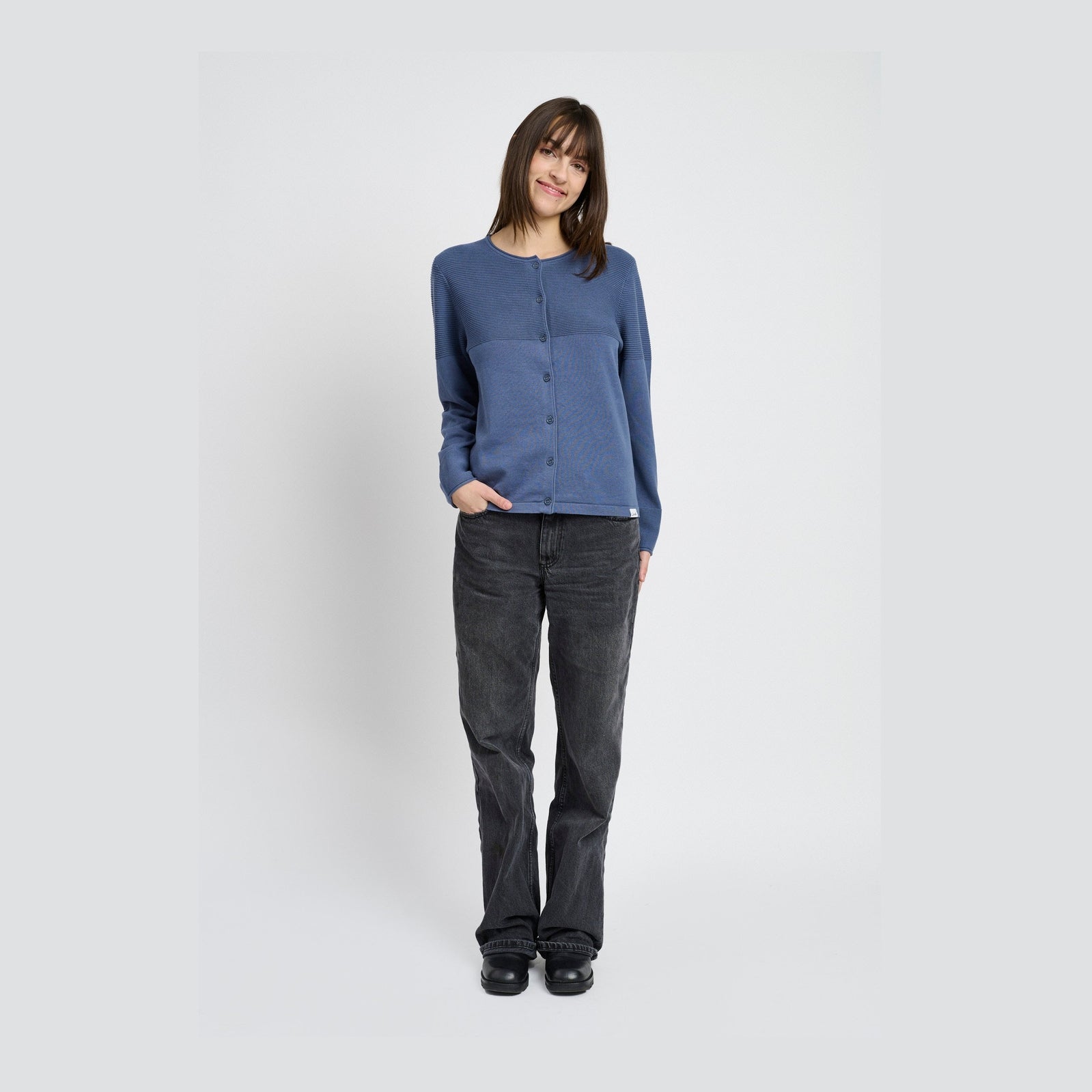 Lind LiPearl Knit Cardigan 5050 Dusty blue
