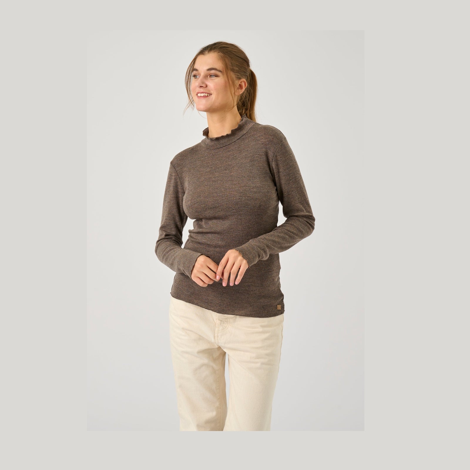 Lind LiSole T-Shirt 1655 brown melange