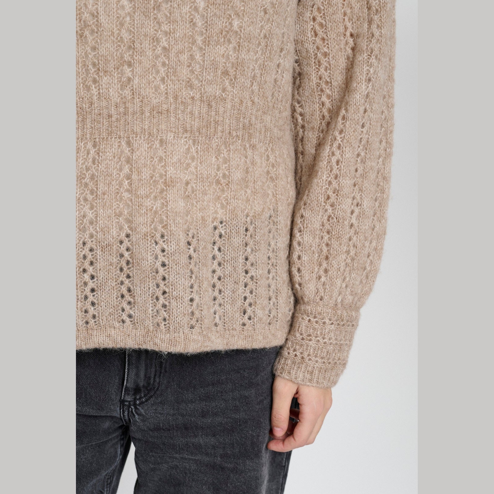 Lind LiSophia Knit Pullover 1321 light brown melange