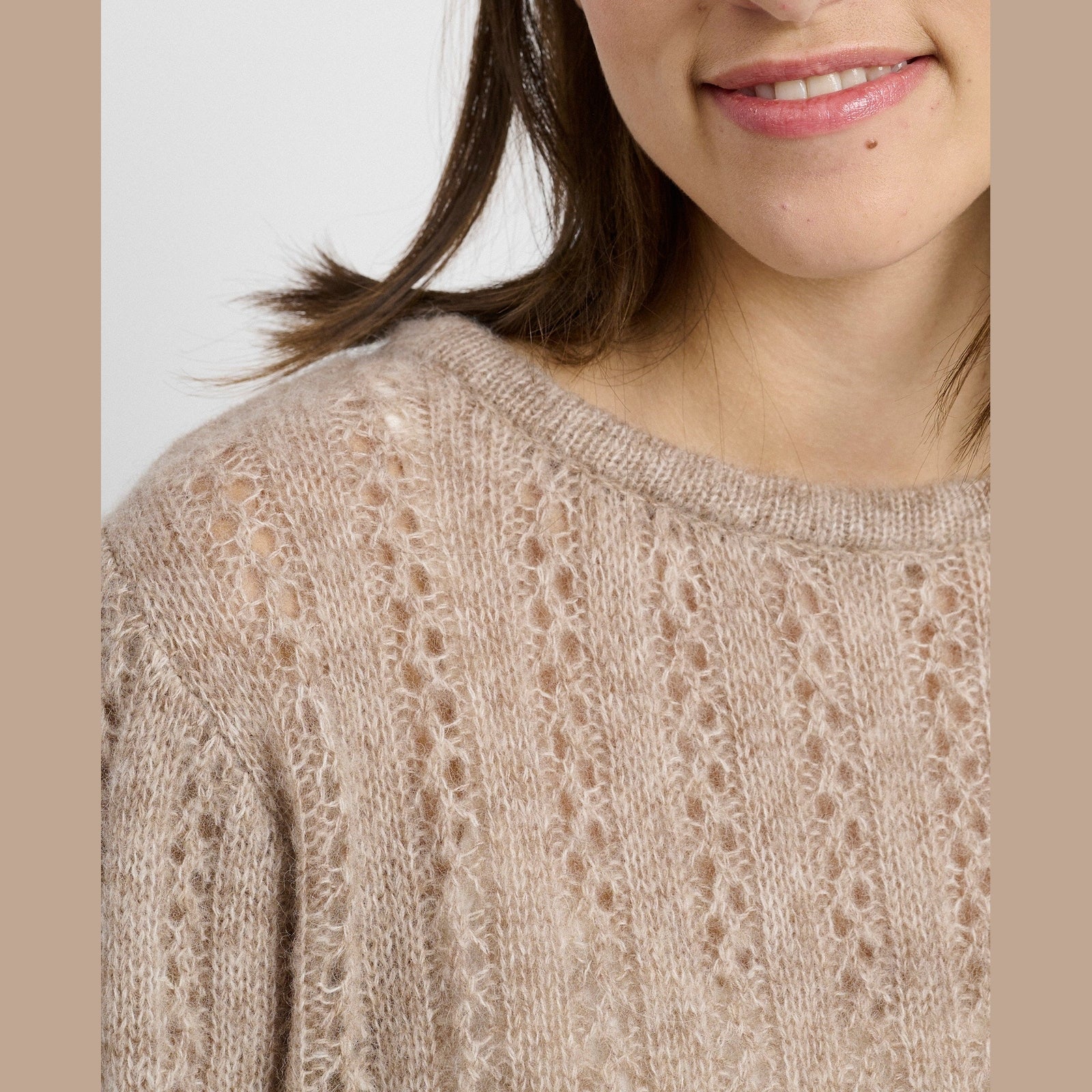Lind LiSophia Knit Pullover 1321 light brown melange