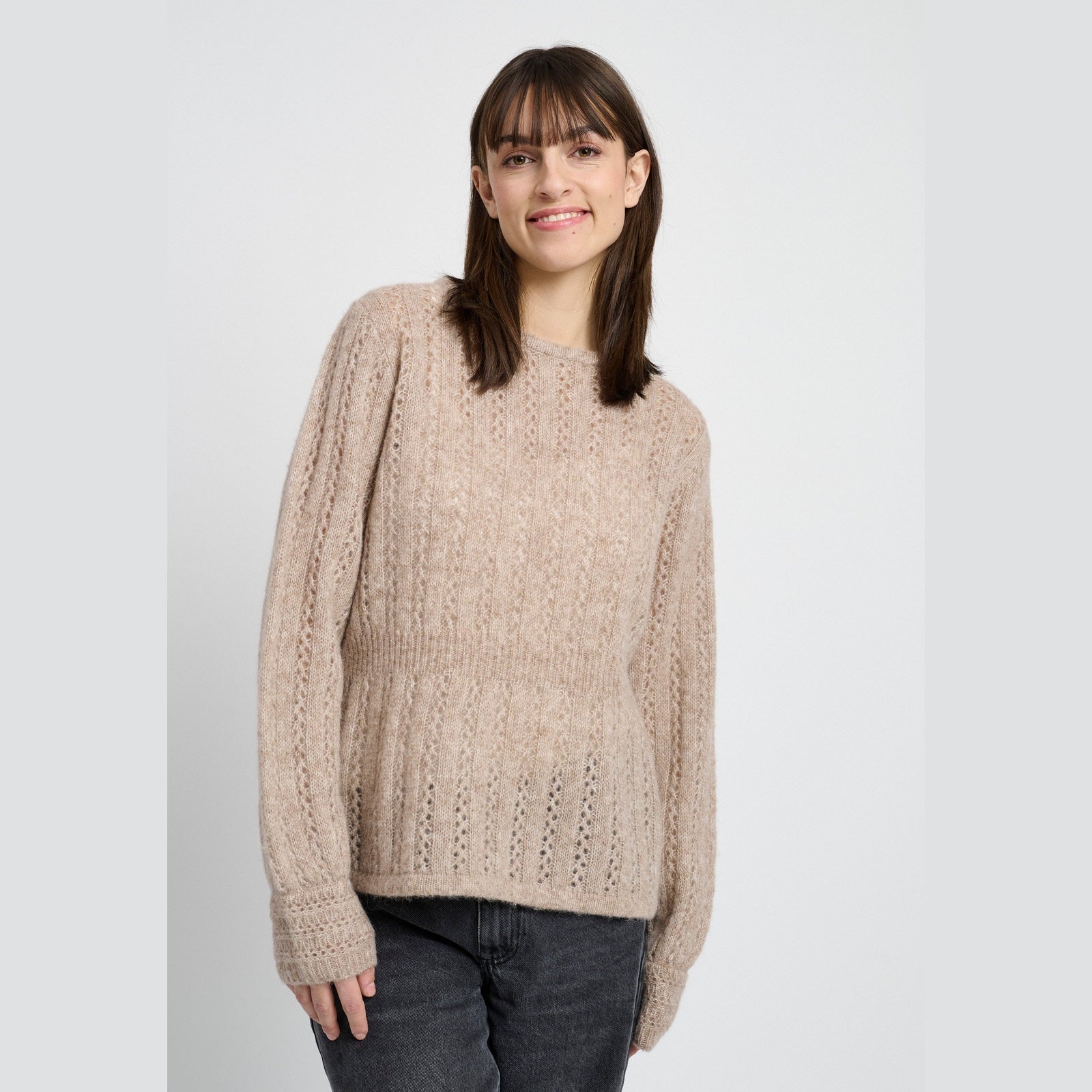 Lind LiSophia Knit Pullover 1321 light brown melange