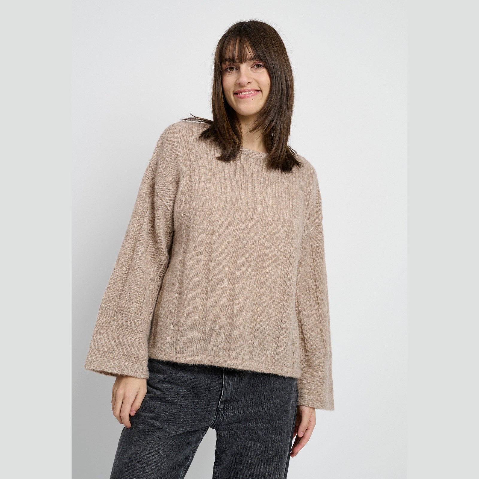 Lind LiZoya Knit Pullover 1321 light brown melange