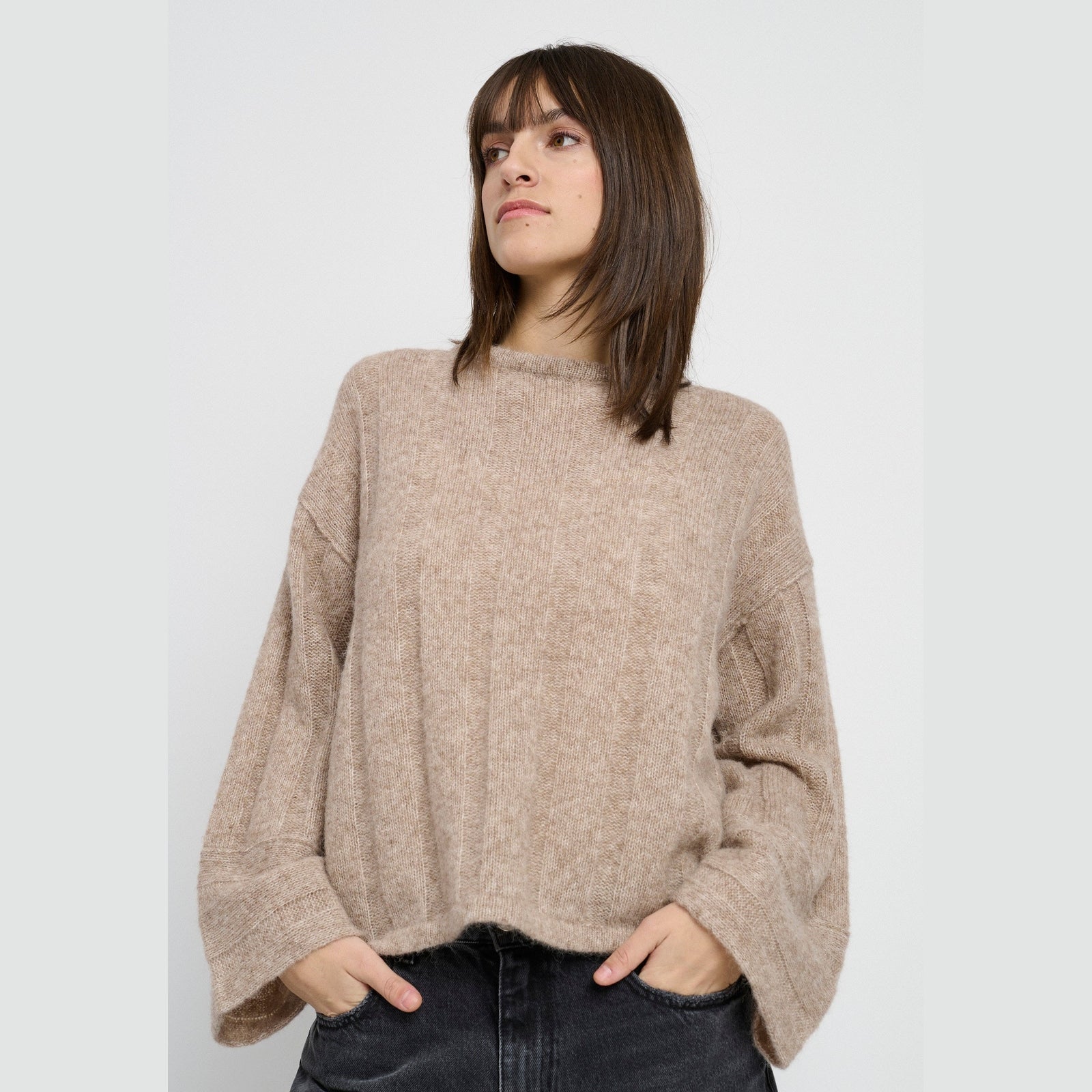 Lind LiZoya Knit Pullover 1321 light brown melange