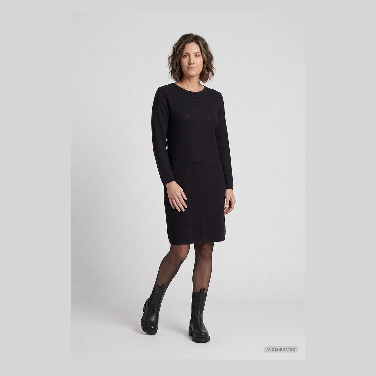 Lind Mia Knit Dress 110 Vanta Black