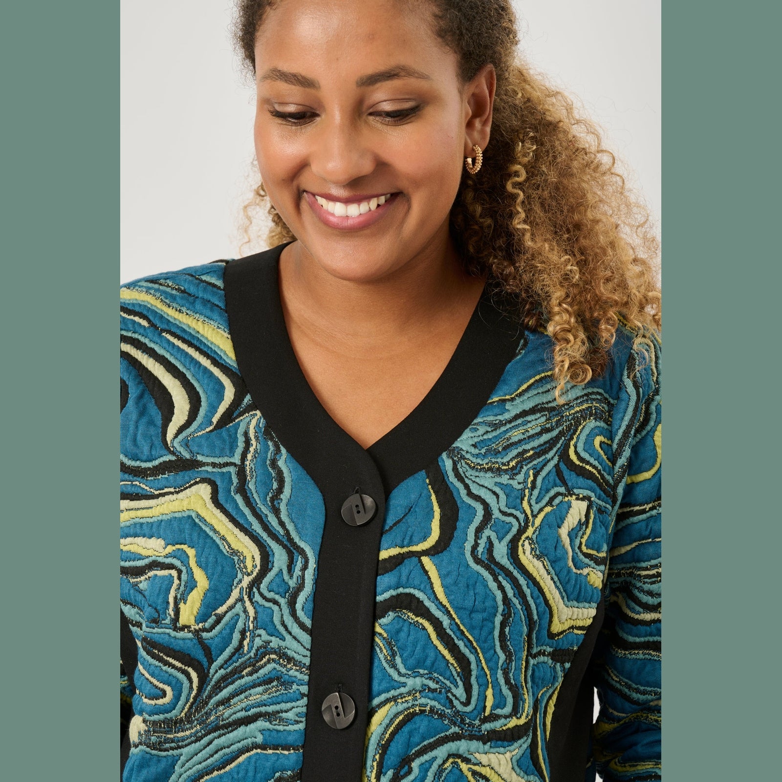 Pont Neuf PNAnelise Cardigan 5052 Petrol Blue