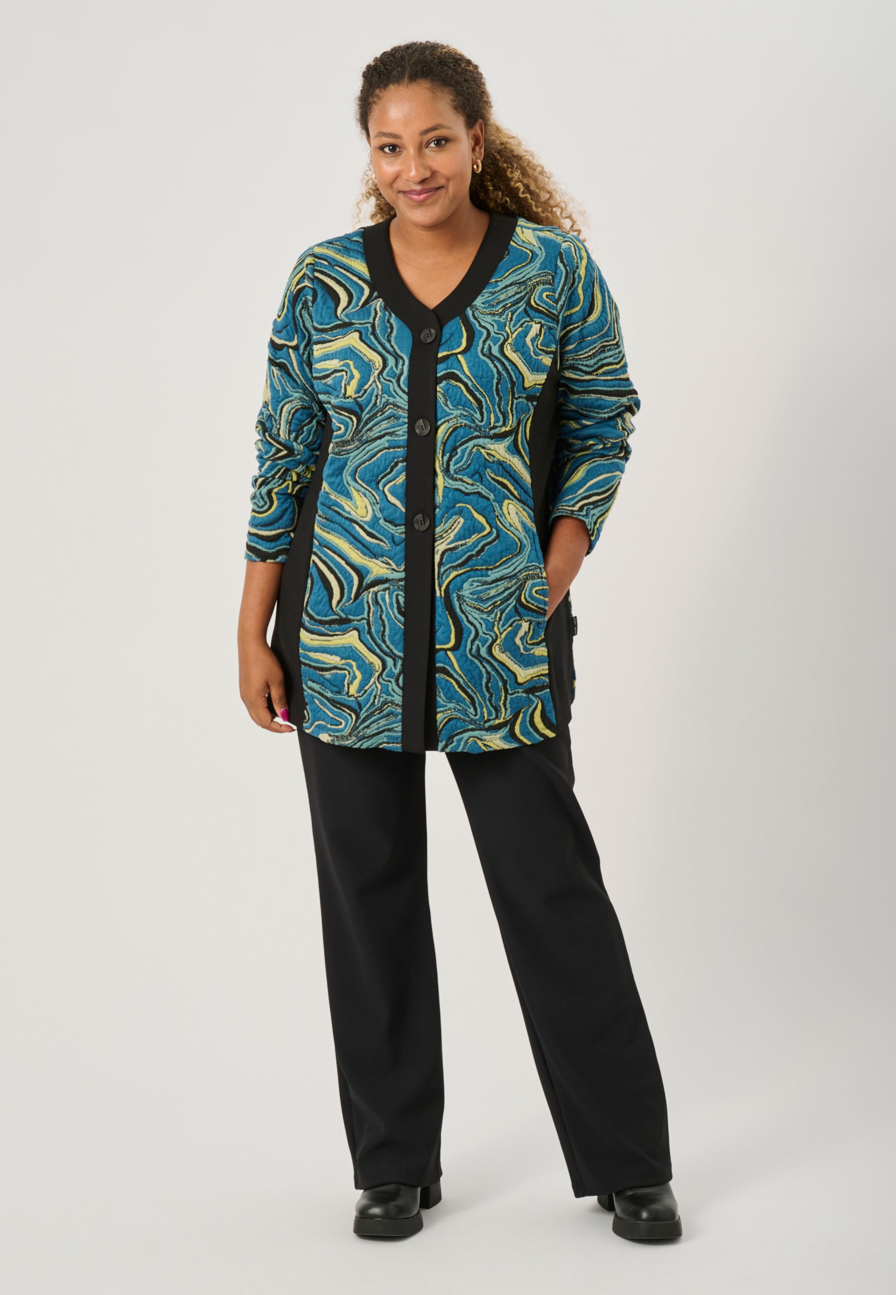 Pont Neuf PNAnelise Cardigan 5052 Petrol Blue