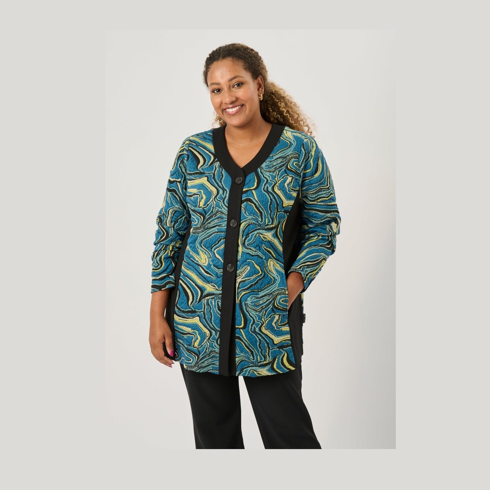 Pont Neuf PNAnelise Cardigan 5052 Petrol Blue