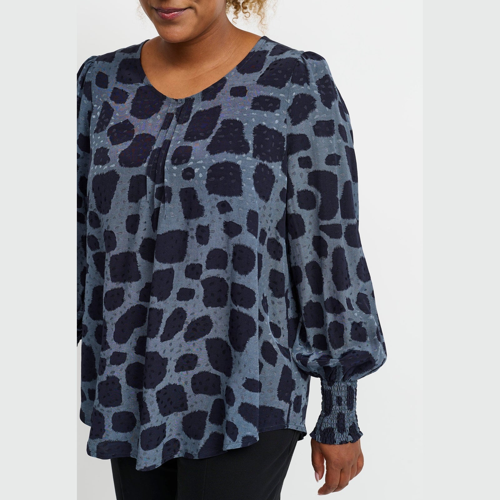 Pont Neuf PNDalvina Bluser 5555 Steel Blue