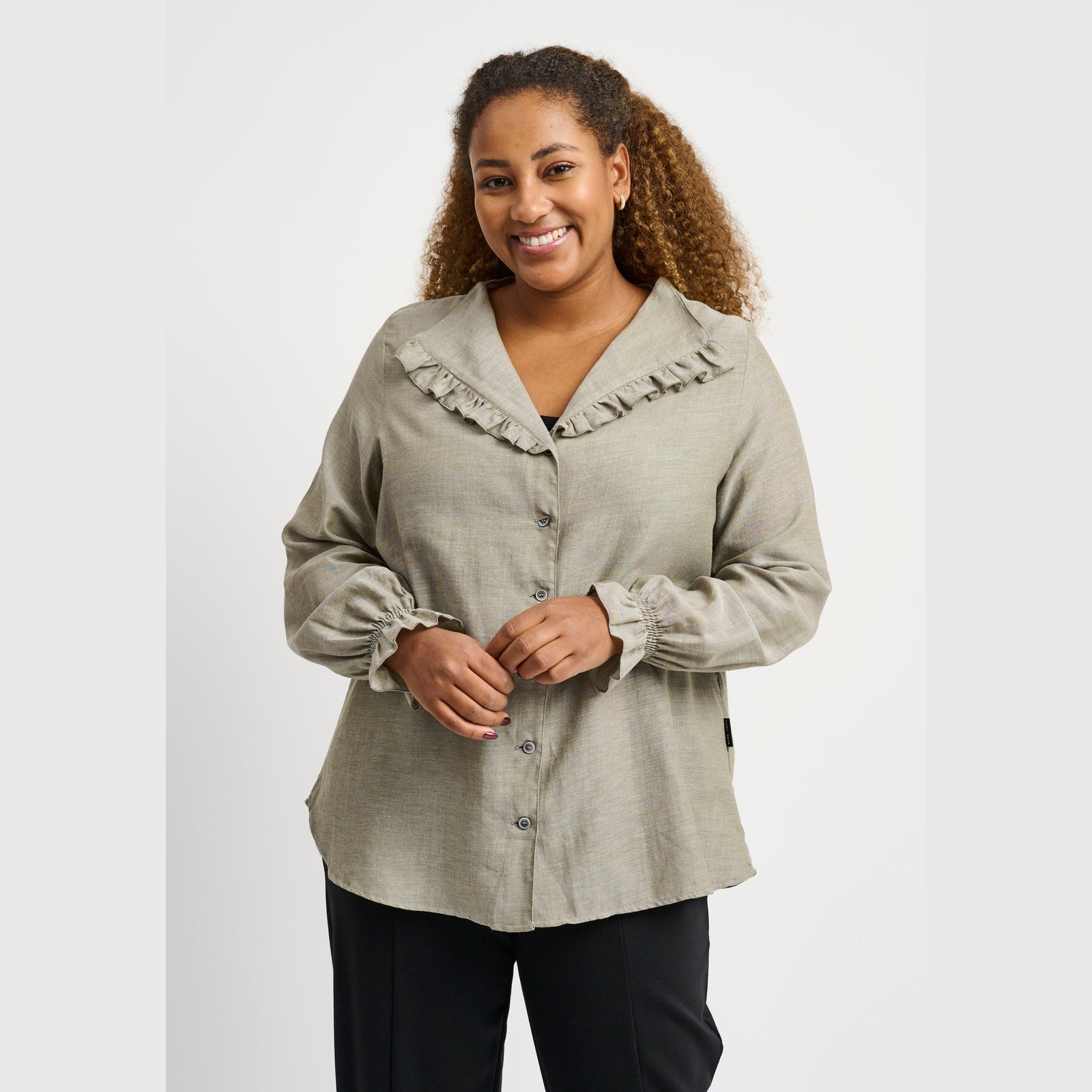Pont Neuf PNDelin Skjortebluser 003 Khaki