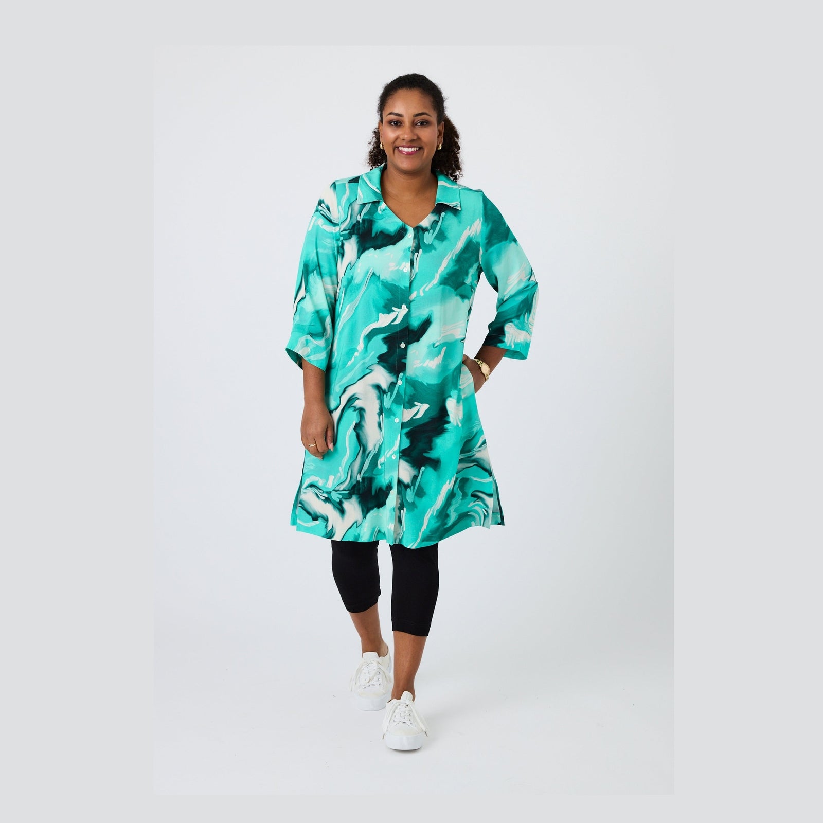 Pont Neuf PNEden Skjortebluser 3480 Aqua Green