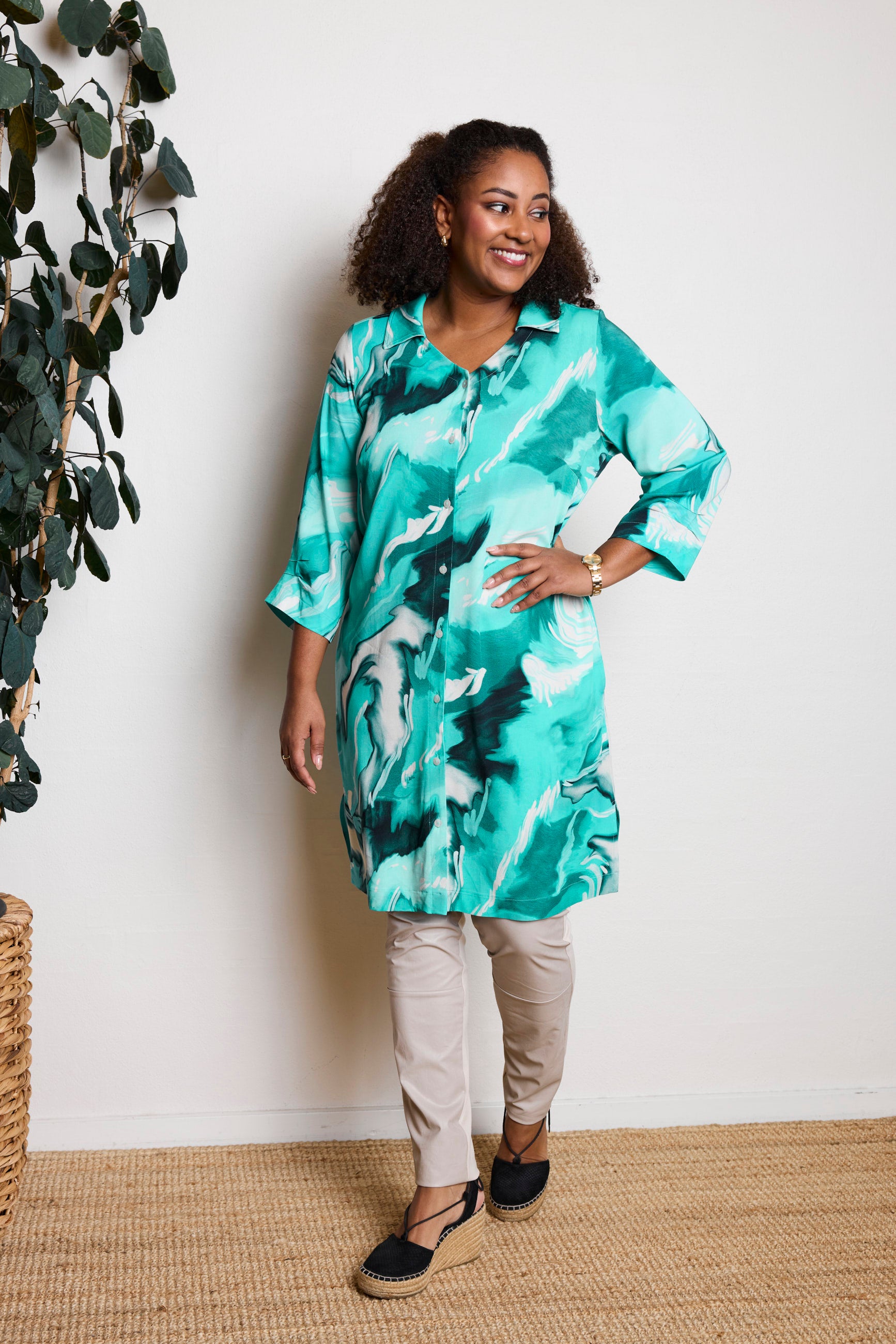 Pont Neuf PNEden Skjortebluser 3480 Aqua Green