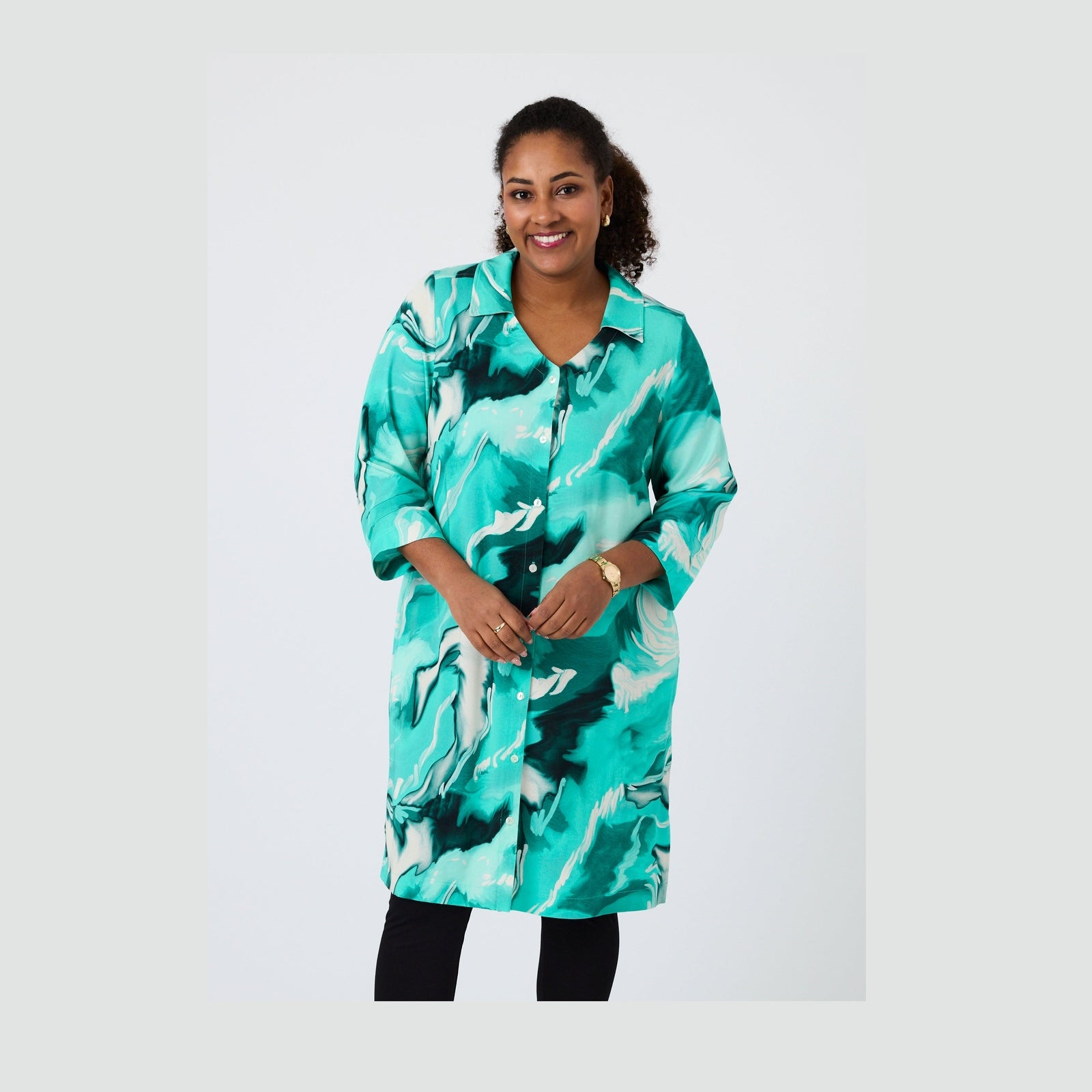 Pont Neuf PNEden Skjortebluser 3480 Aqua Green