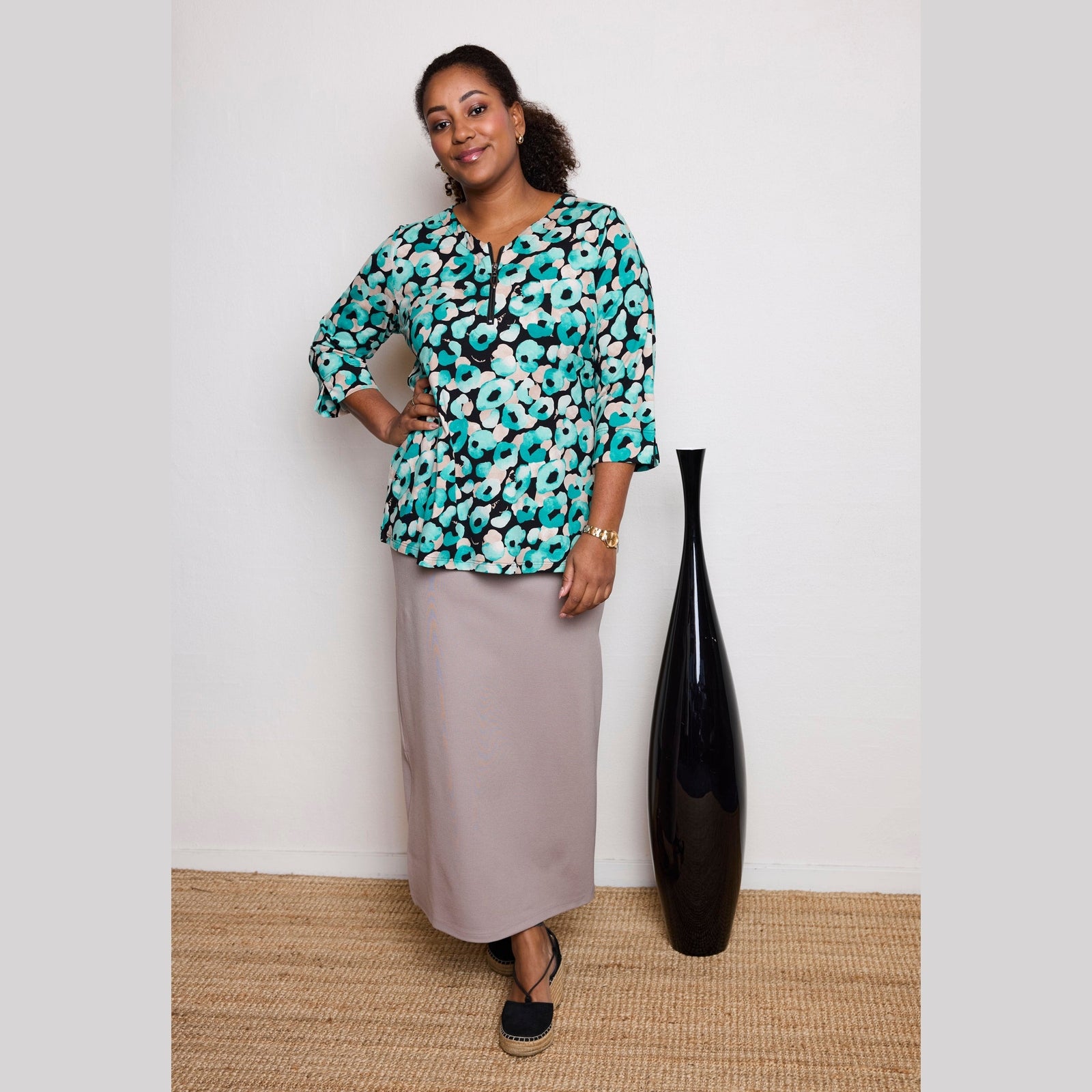Pont Neuf PNEsme Bluser 3480 Aqua Green