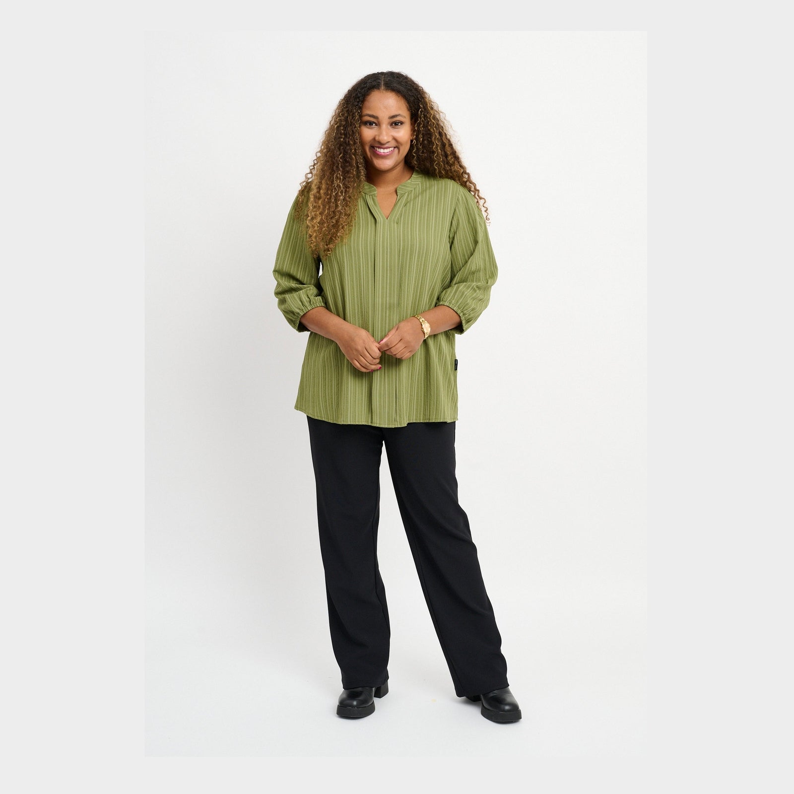 Pont Neuf PNFaldine Skjortebluser 3506 Khaki Green