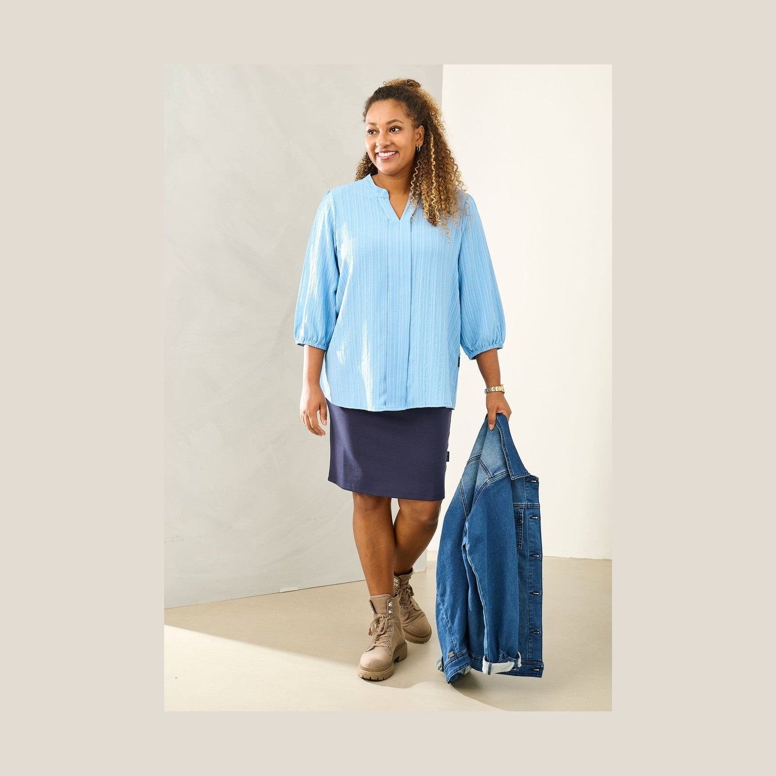 Pont Neuf PNFaldine Skjortebluser 5250 Soft Blue