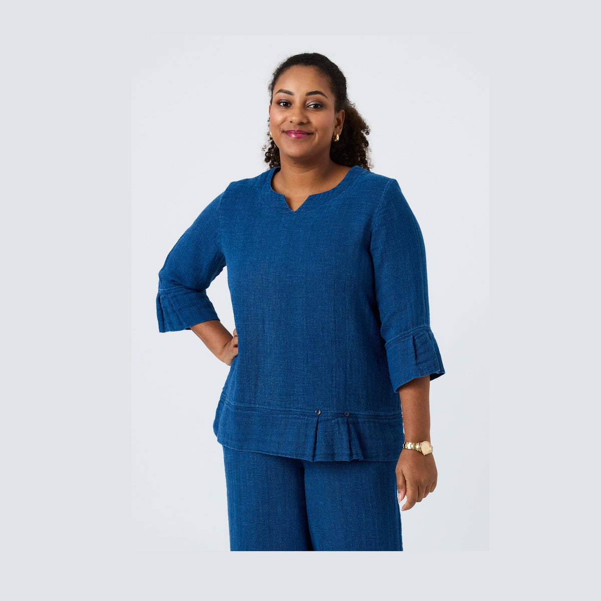 Pont Neuf PNHadil Bluser 5275 Denim blue