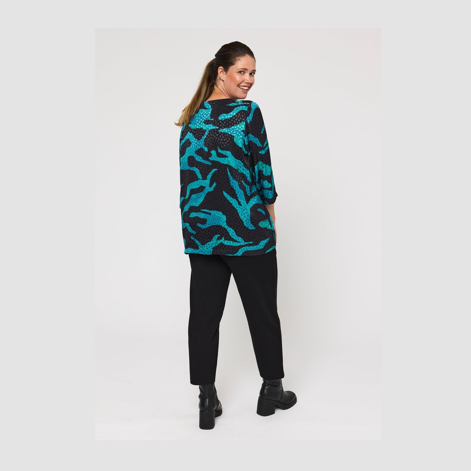 Pont Neuf PNHilma Bluser 5052 Petrol Blue