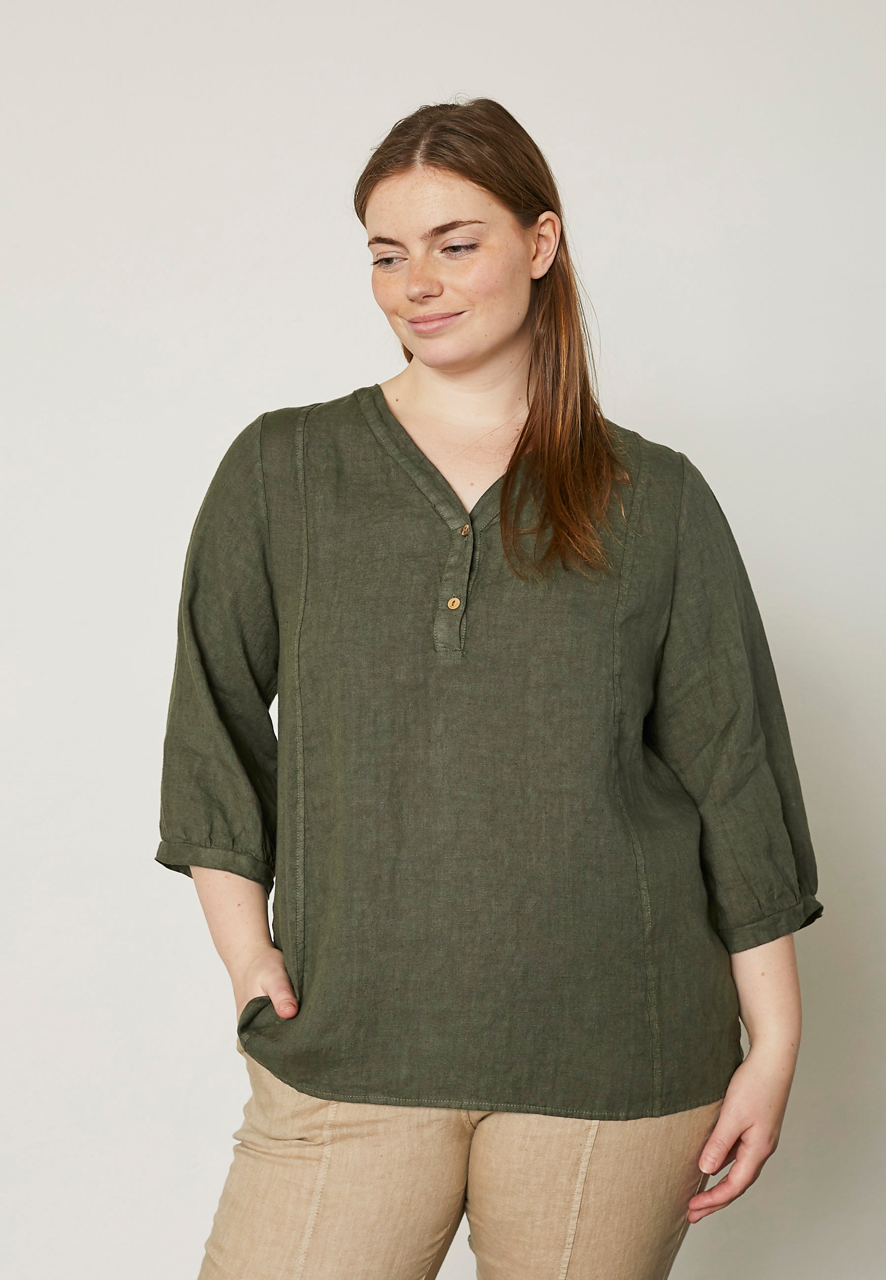 Pont Neuf PNJoelle Bluser 3506 Khaki Green