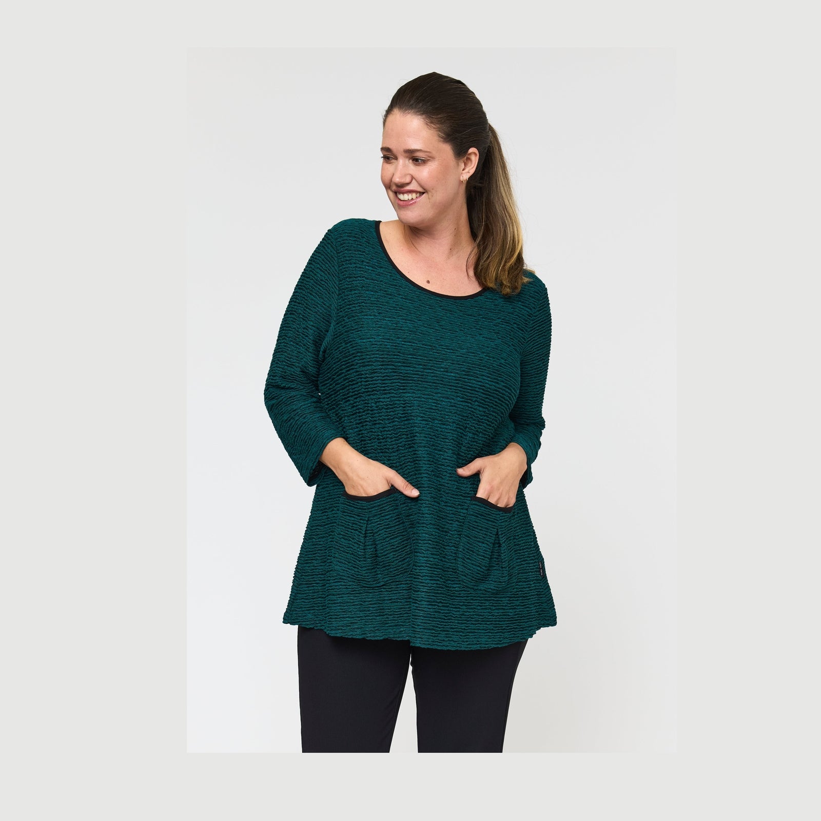 Pont Neuf PNLotte Tea Bluser 5052 Petrol Blue