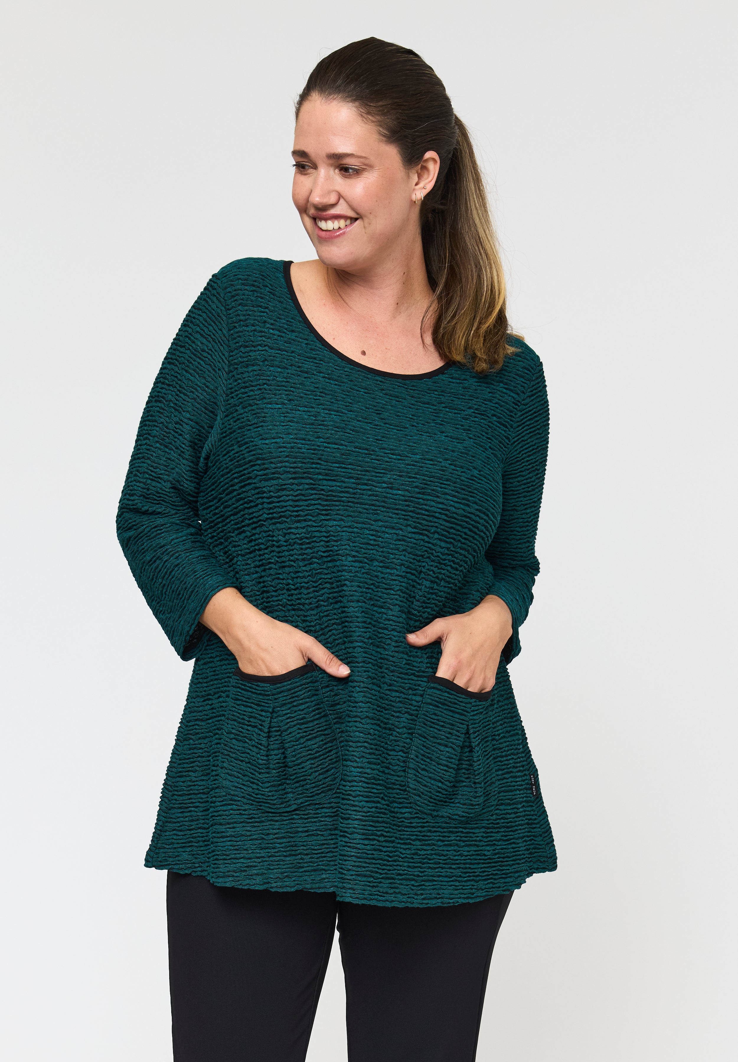 Pont Neuf PNLotte Tea Bluser 5052 Petrol Blue