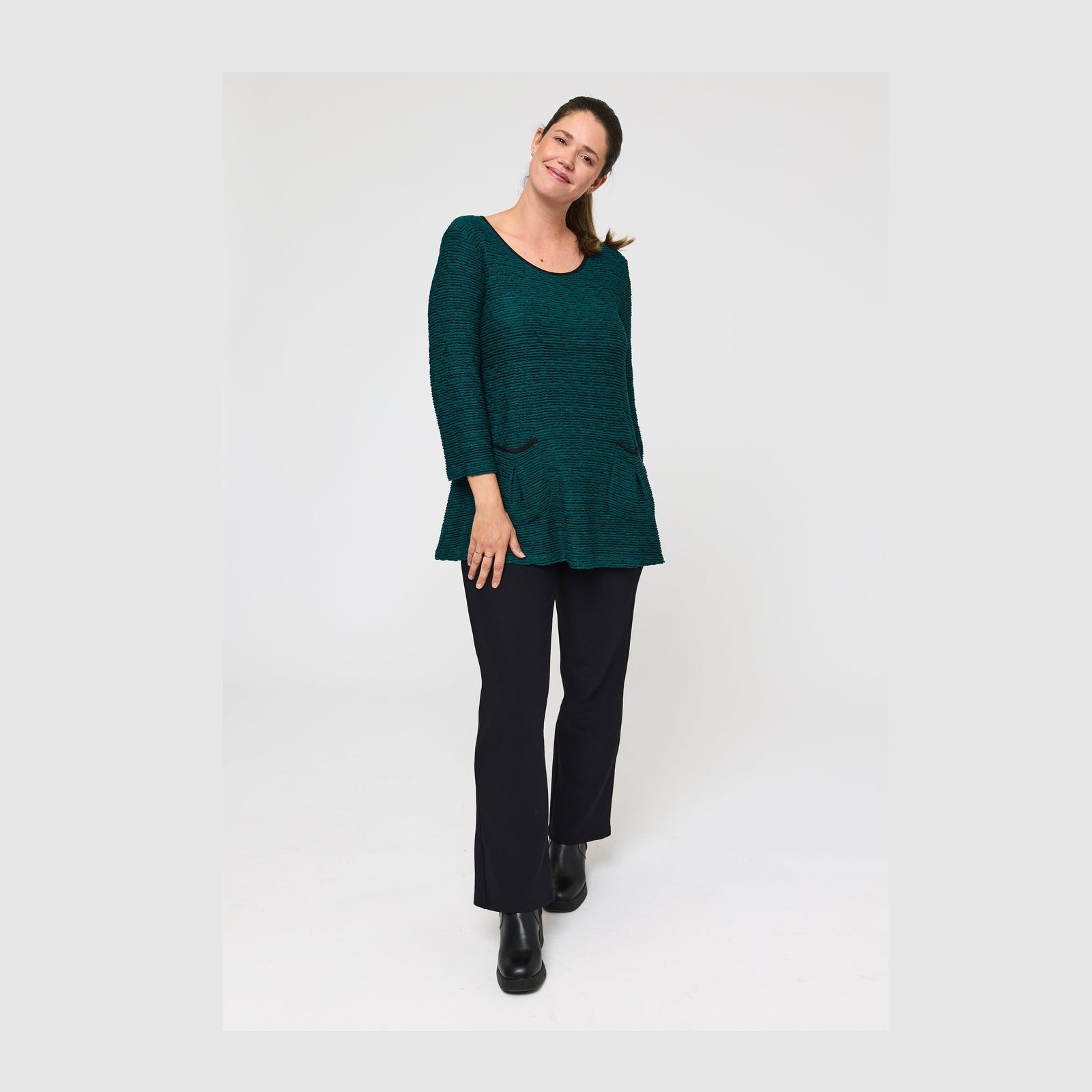 Pont Neuf PNLotte Tea Bluser 5052 Petrol Blue