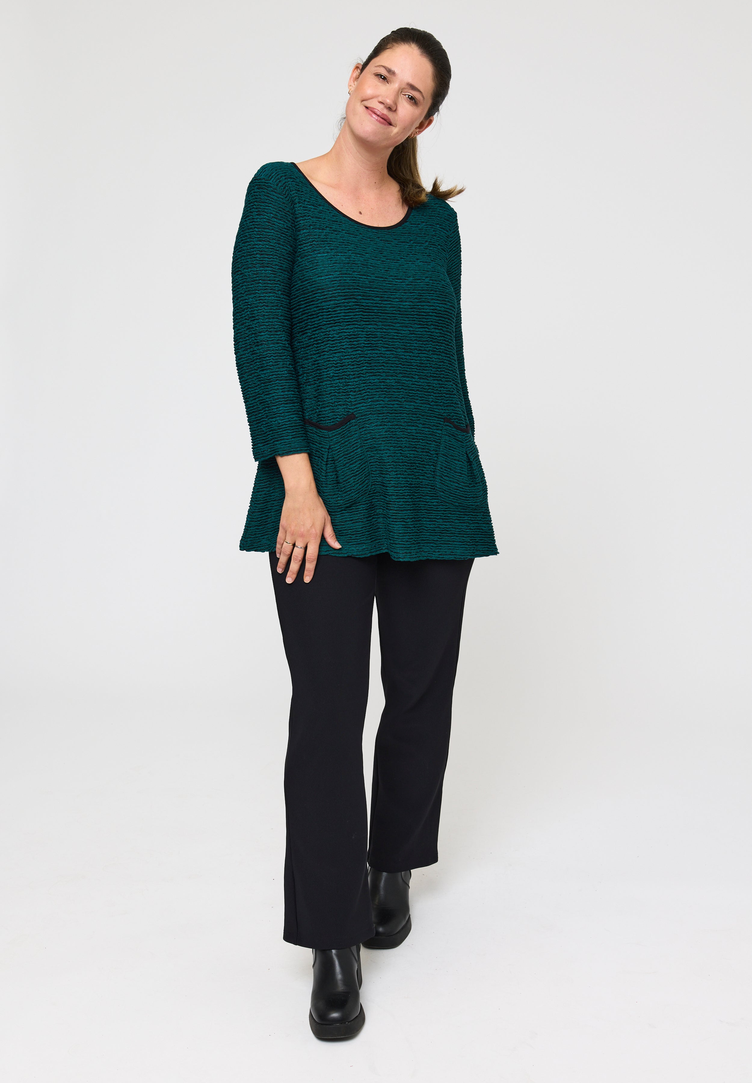 Pont Neuf PNLotte Tea Bluser 5052 Petrol Blue