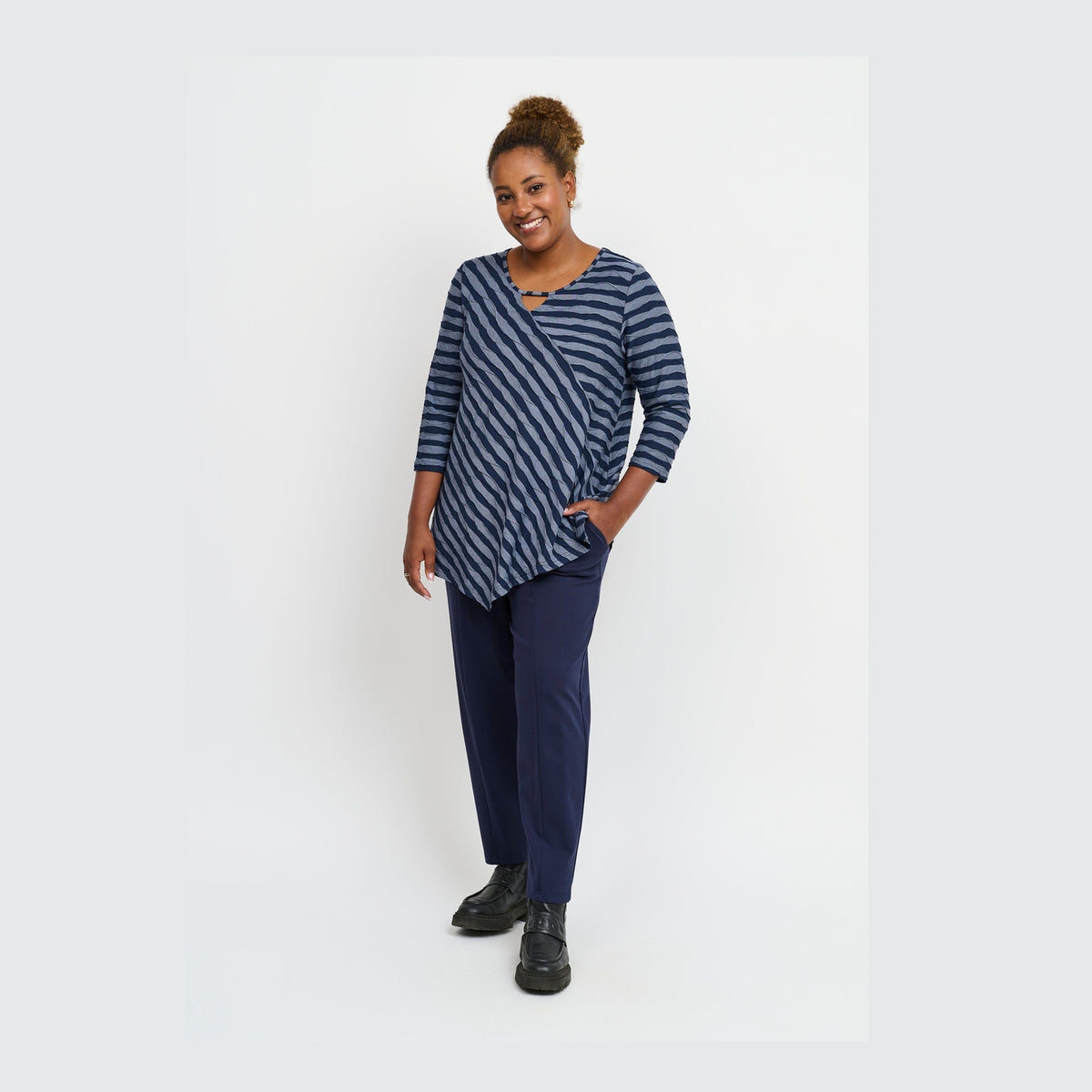 Pont Neuf PNMagrethe Bluser 5555 Steel Blue