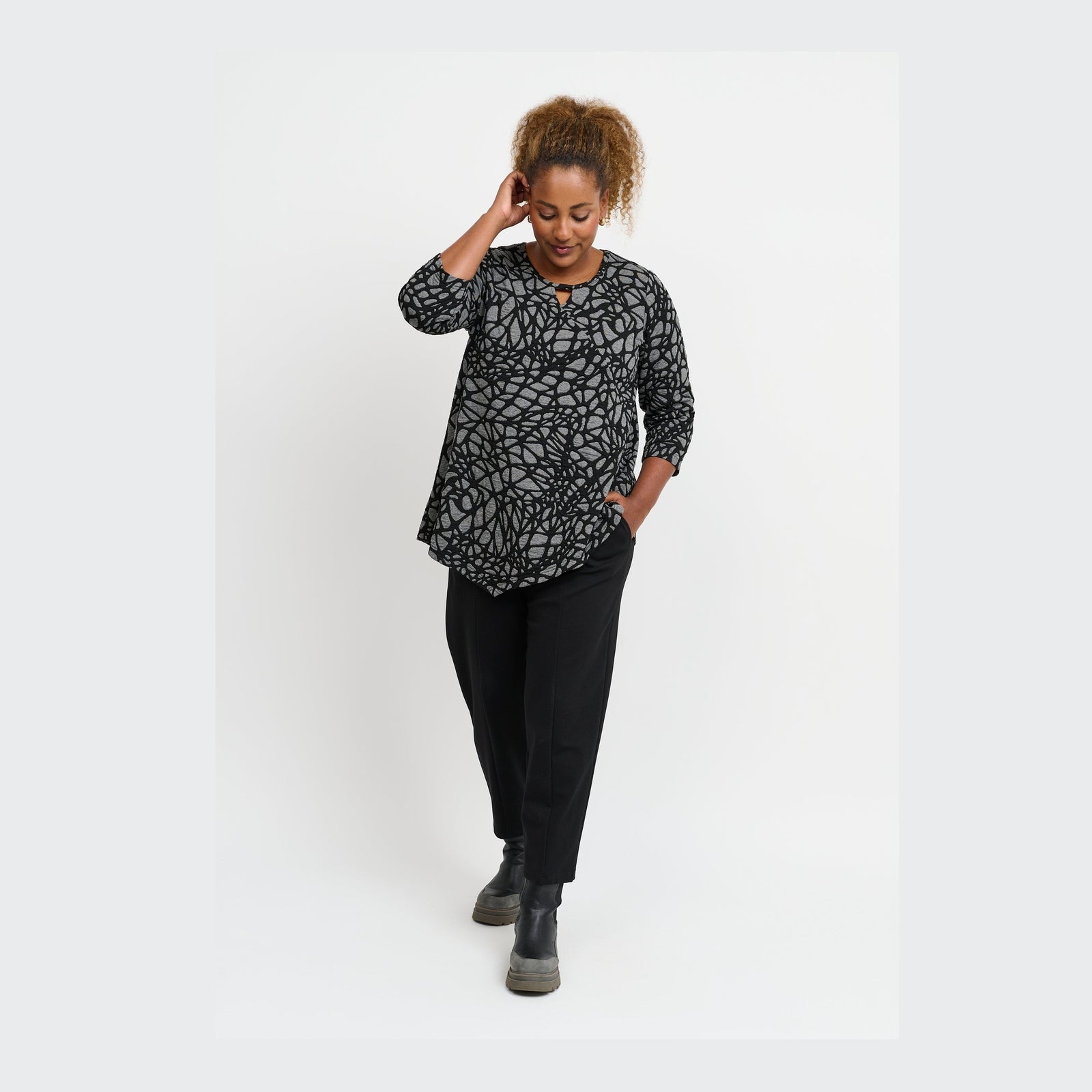 Pont Neuf PNMagrethe Bluser 9650 grey melange