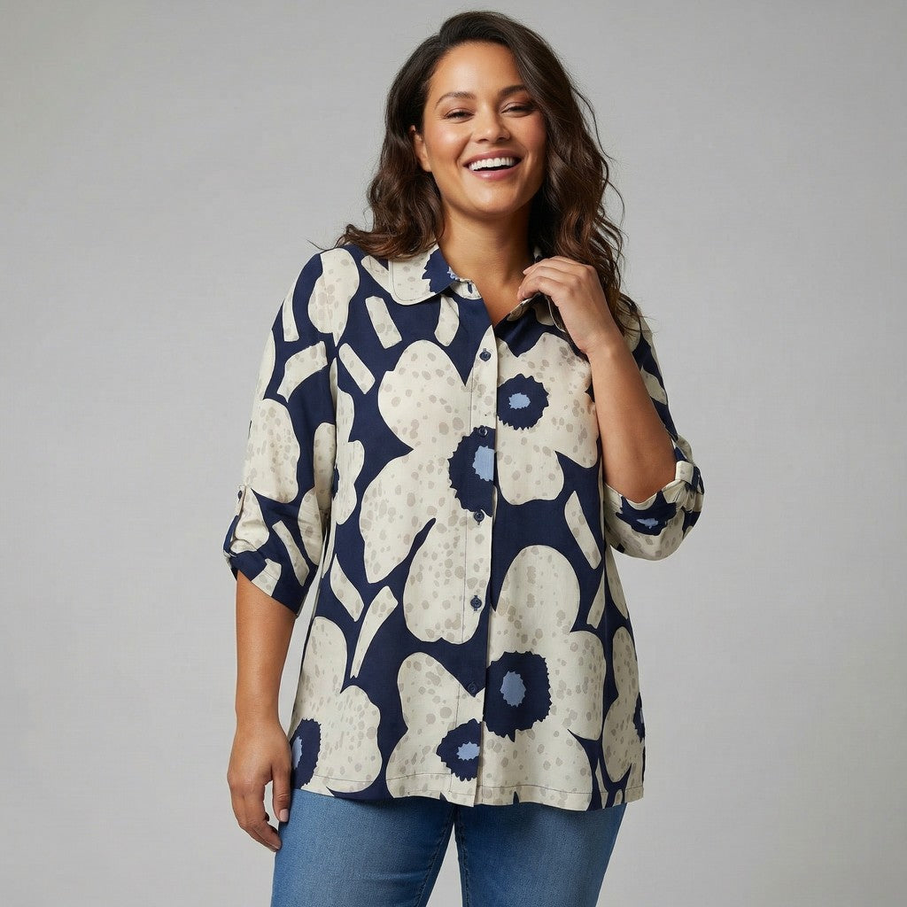 Pont Neuf PNMinna Skjortebluser 5999 NAVY BLUE