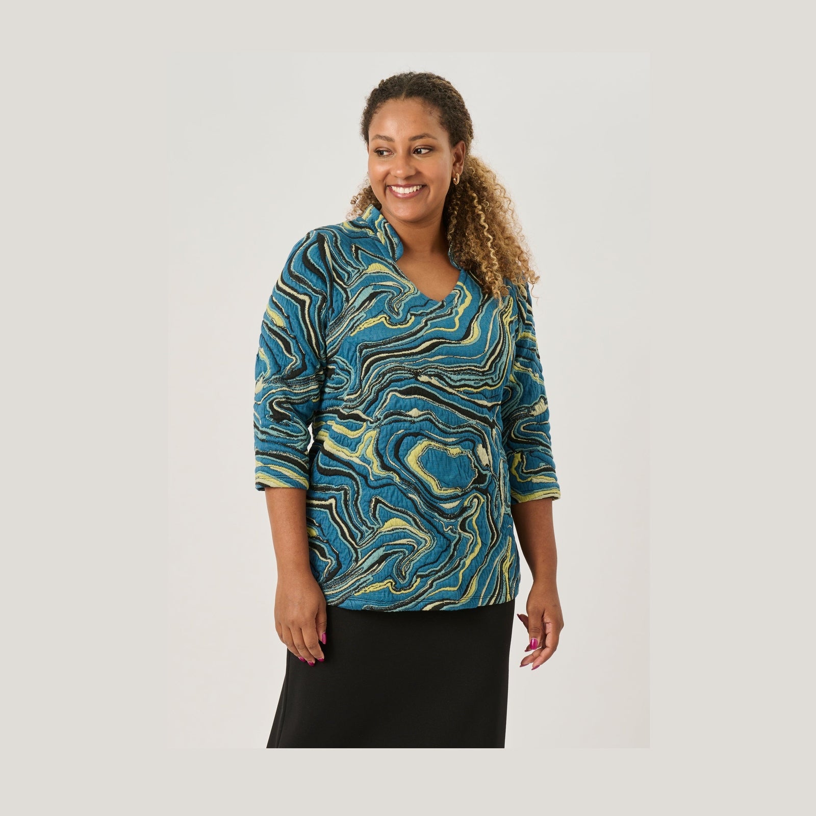 Pont Neuf PNNAjda Bluser 5052 Petrol Blue