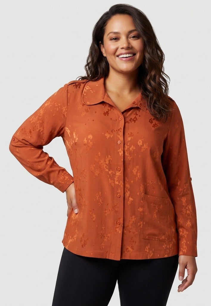 Pont Neuf PNRisa Skjortebluser 2544 Orange rust
