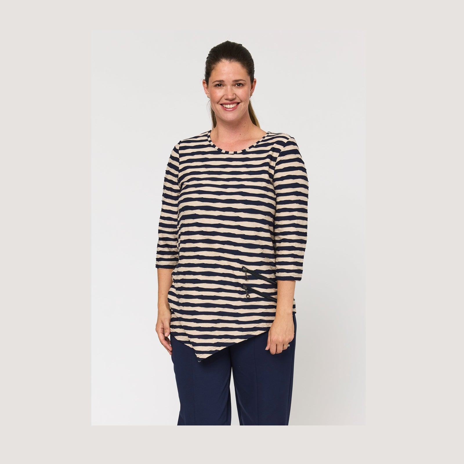 Pont Neuf PNRosalina Bluser 817 Navy/sand