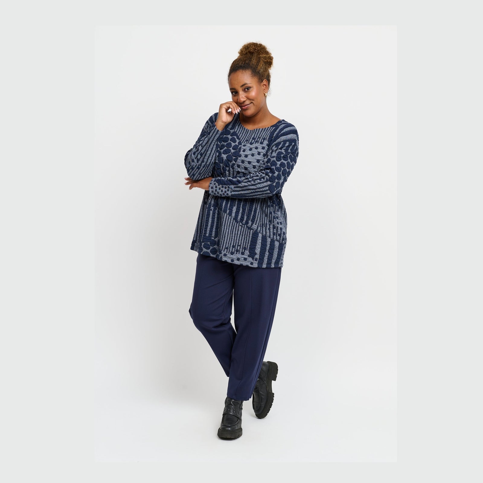 Pont Neuf PNValina Bluser 5555 Steel Blue