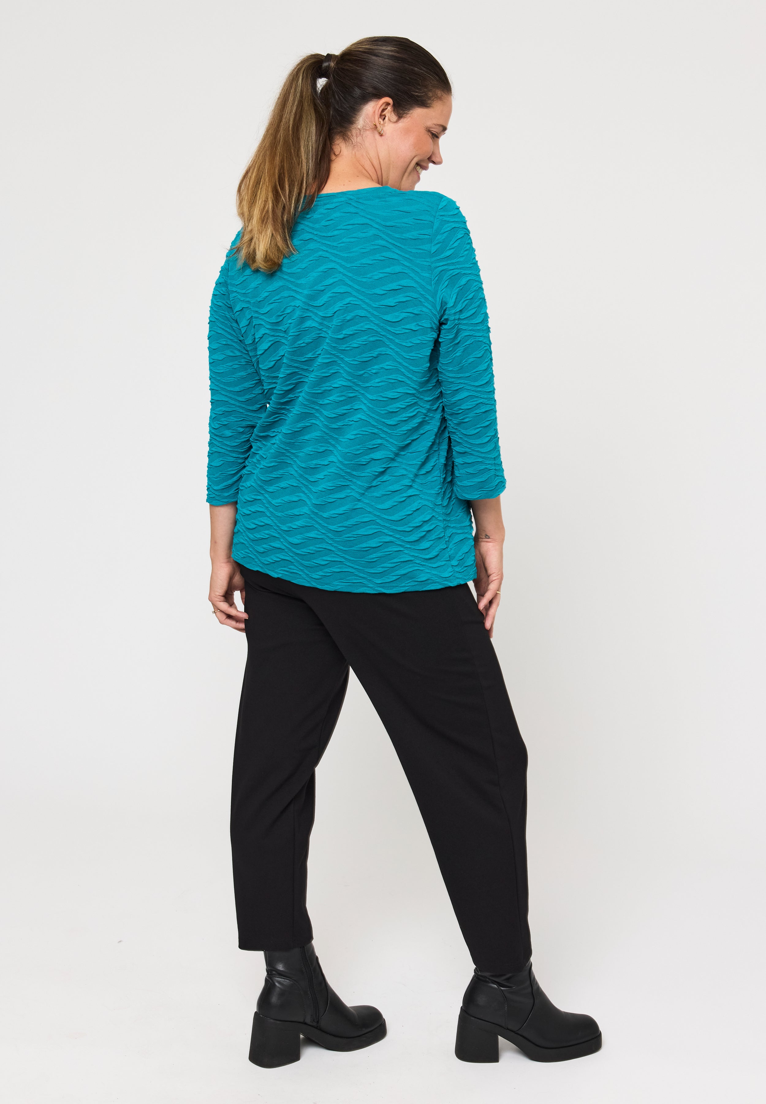 Pont Neuf PNVilla Bluser 5052 Petrol Blue