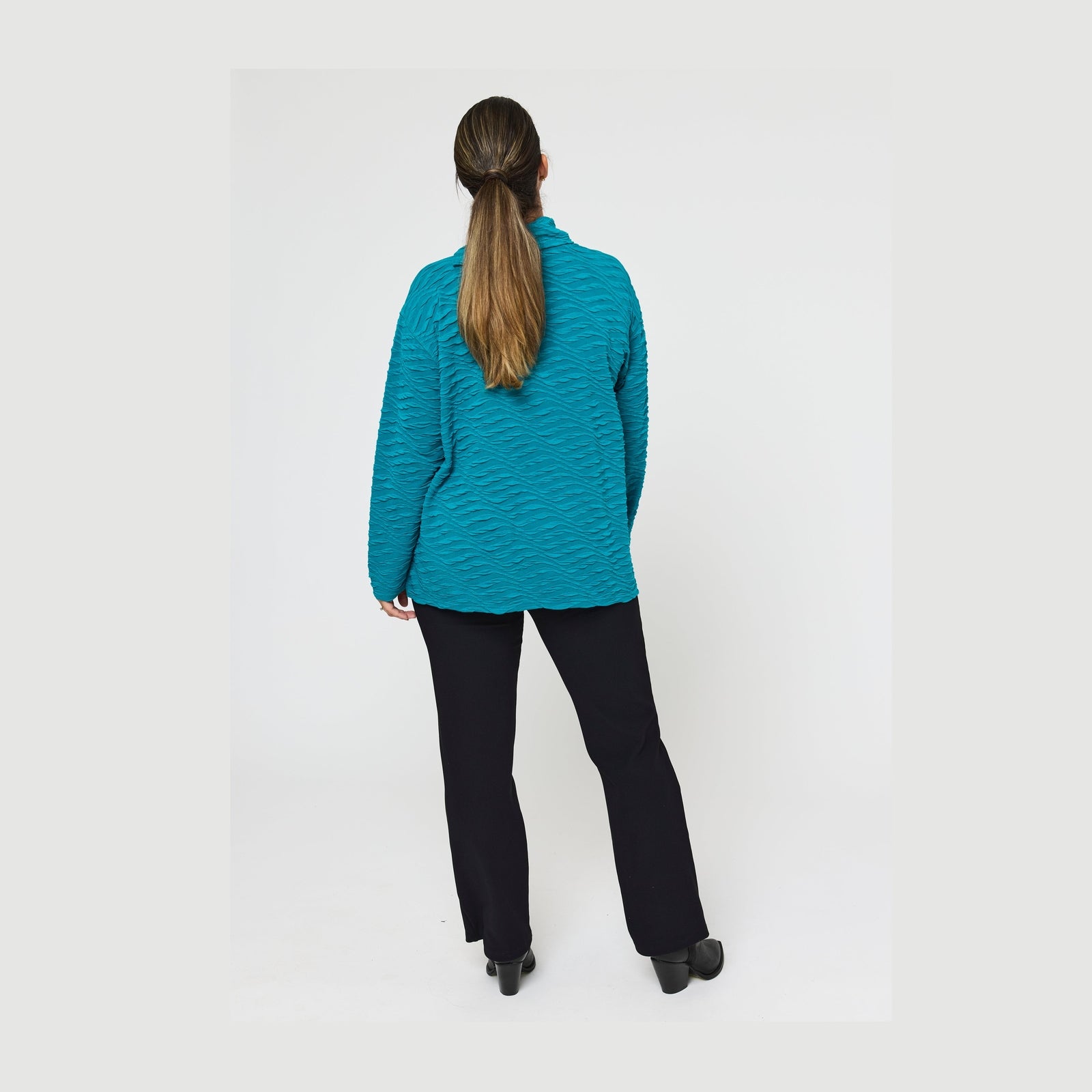 Pont Neuf PNVinca Bluser 5052 Petrol Blue