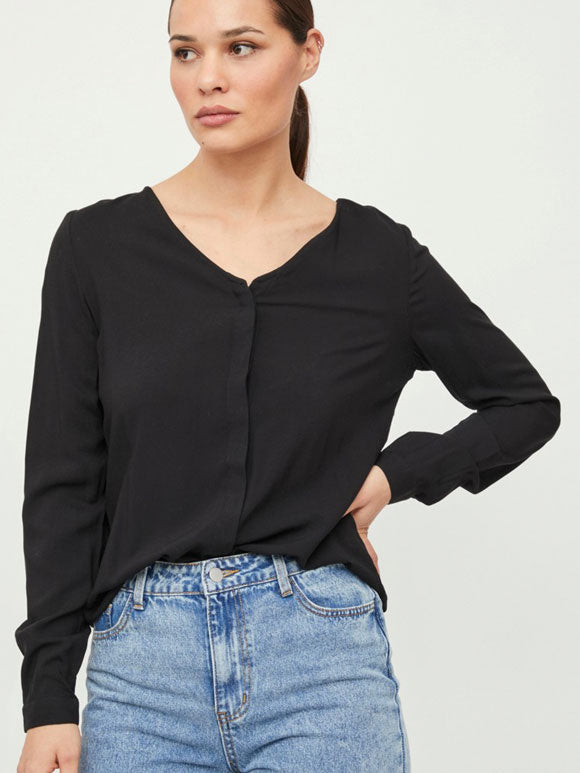 Vipaya V-Neck L/S Skjortebluse