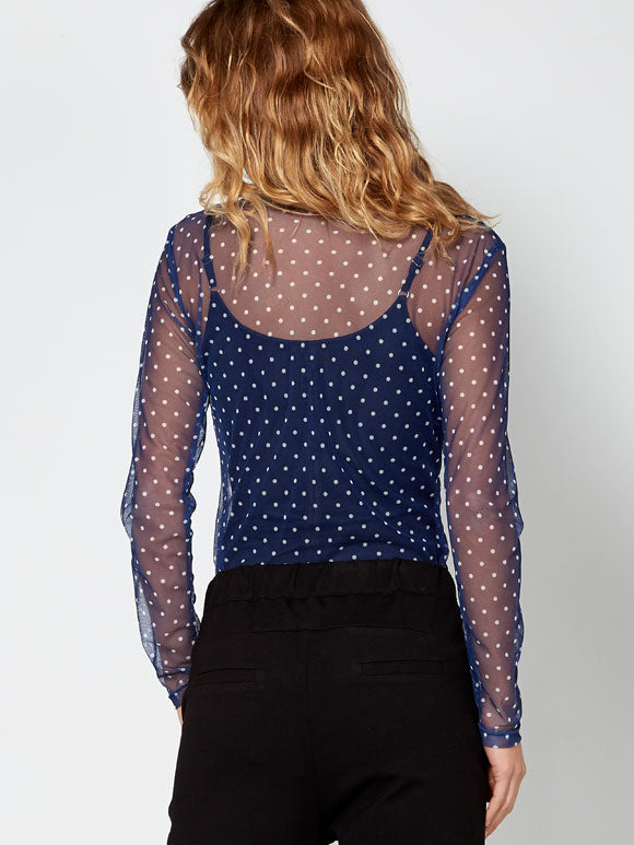 Mathilde printet mesh bluse