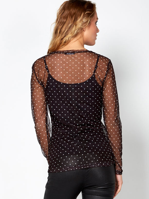 Mathilde printet Mesh Bluse