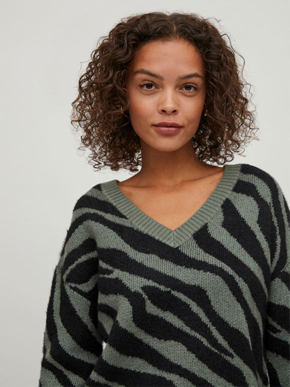 Viril Feami Mix V-Neck Strik pullover