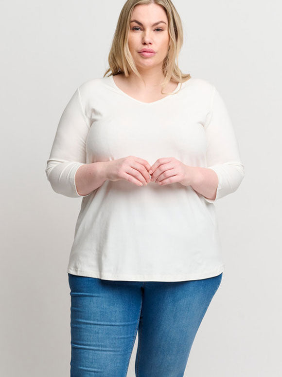 Basis T-shirt 3/4 - PLUS SIZE