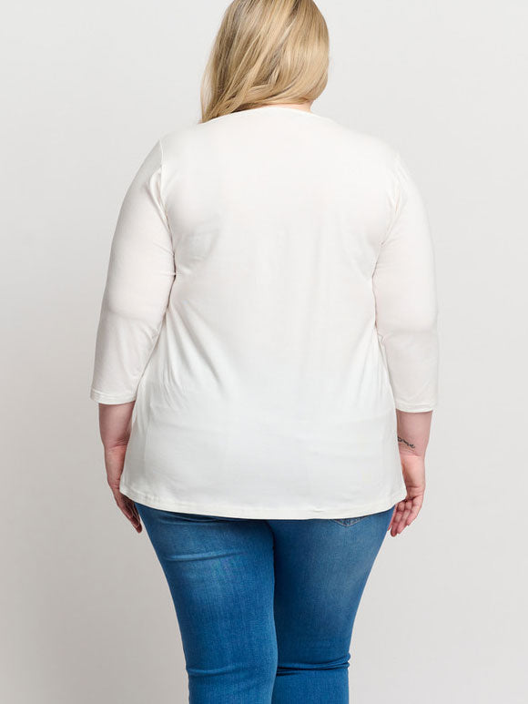 Basis T-shirt 3/4 - PLUS SIZE